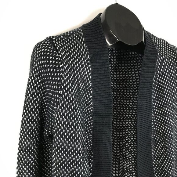 Lands' End Open Front Knit Cardigan Women's Small Pockets Cotton Acrylic Winter - Picture 5 of 11